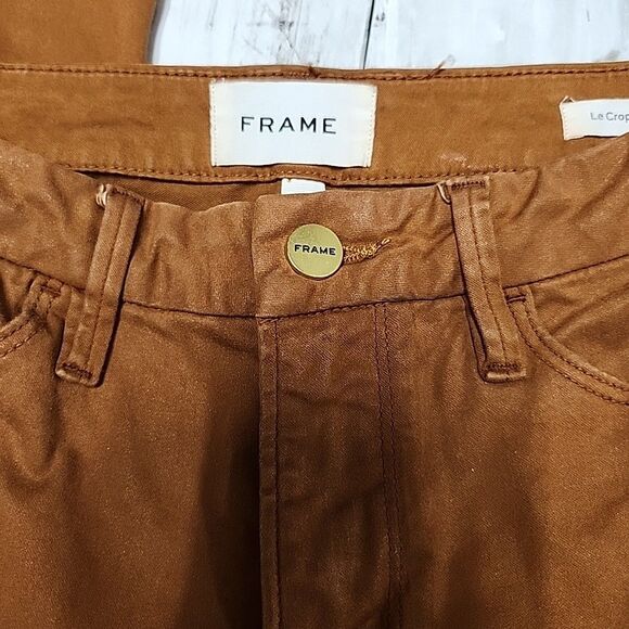 FRAME Le Crop Mini Boot Womens Size 25 Tobacco Rust Cropped Bootcut Jeans - Picture 4 of 13